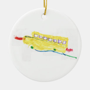Skolbussprydnad Julgransprydnad Keramik
