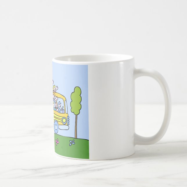 Skolbussryttaretecknad Kaffemugg (Höger)