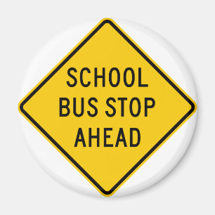 Skolbussstopphuvudvägen undertecknar magnet