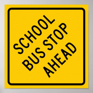 Skolbussstopphuvudvägen undertecknar poster