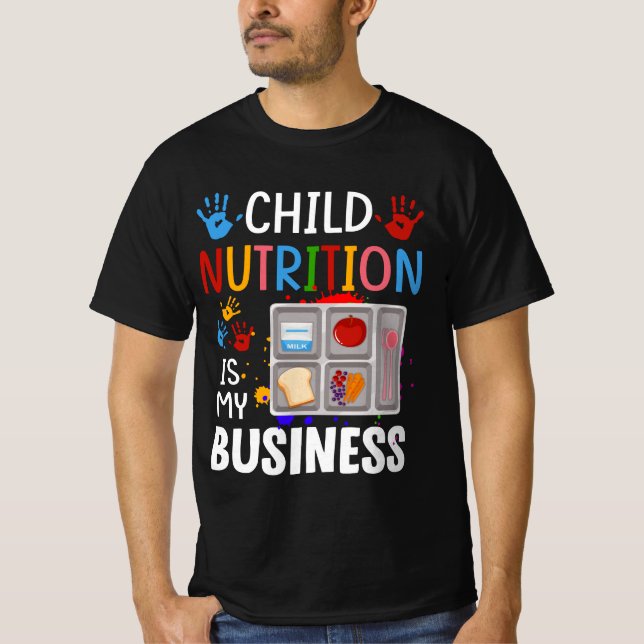 Skolcafeteria Worker Lunch Dam Food Tray Child T Shirt (Framsida)
