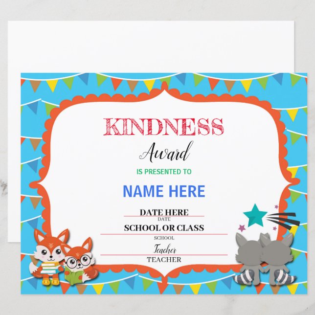 Skolcertifikat (Fram/baksida)