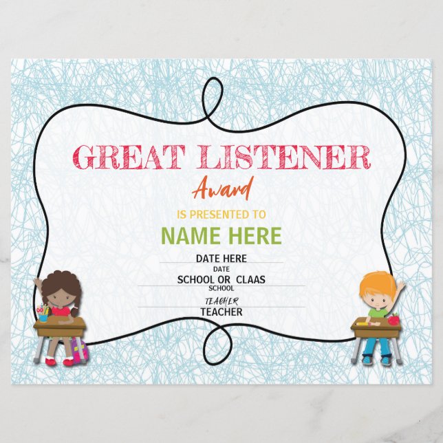 Skolcertifikat (Framsida)