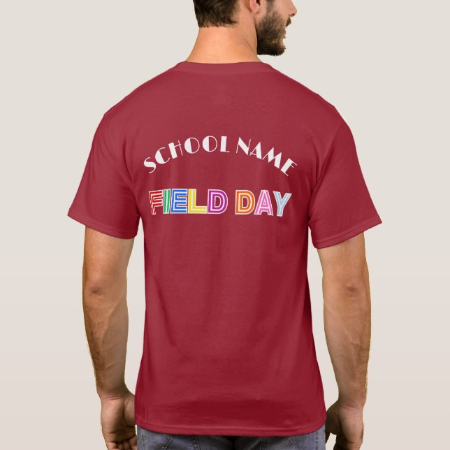 Skoldag i fält Idrott 2025 Teambesättningsstyrka T Shirt (Baksida)