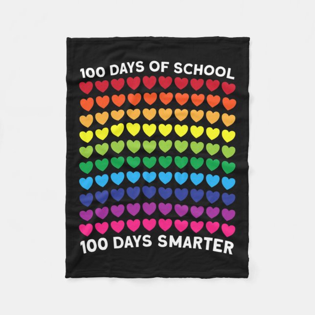 Skoldagar 100 dagar Smarter Heart Kärlek Boy Gir Fleecefilt (Framsidan)
