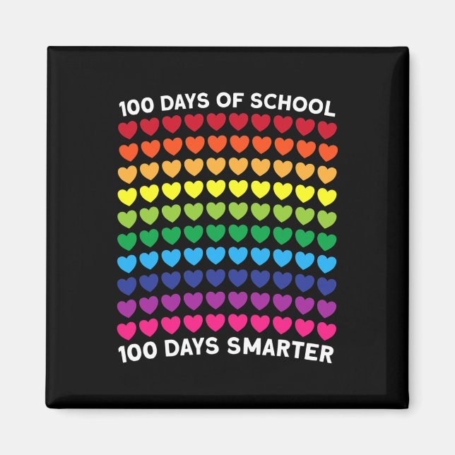 Skoldagar 100 dagar Smarter Heart Kärlek Boy Gir Magnet (Framsidan)