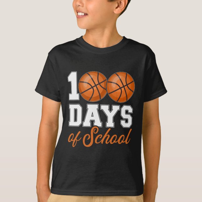 Skoldagar i 100 dagars basket Student T Shirt (Framsida)