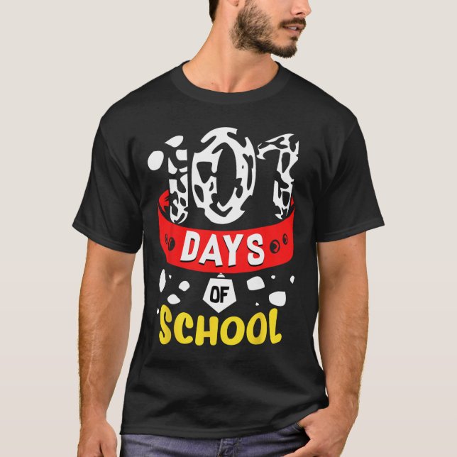 Skoldagar T Dalmatian Hund 100:e Ord T Shirt (Framsida)