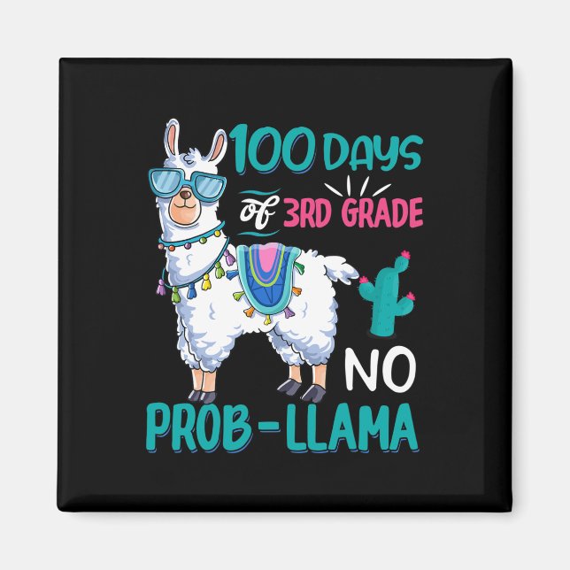 Skoldagar utan Probllama Llama 3rd Klass Teache Magnet (Framsidan)