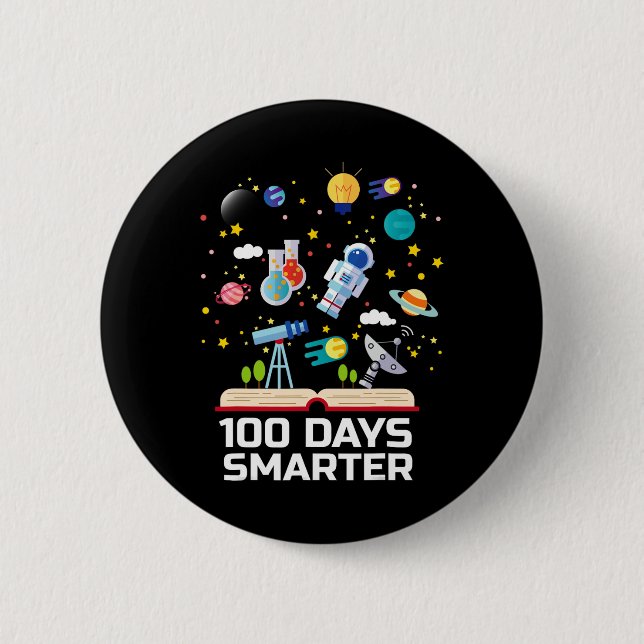 Skoldagen 100 dagar Smartare Bokar Space Älskare G Knapp (Framsida)