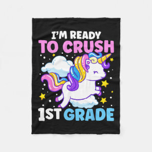 Skoldagen jag är Redo att krossa 1:a Klass Unicorn Fleecefilt