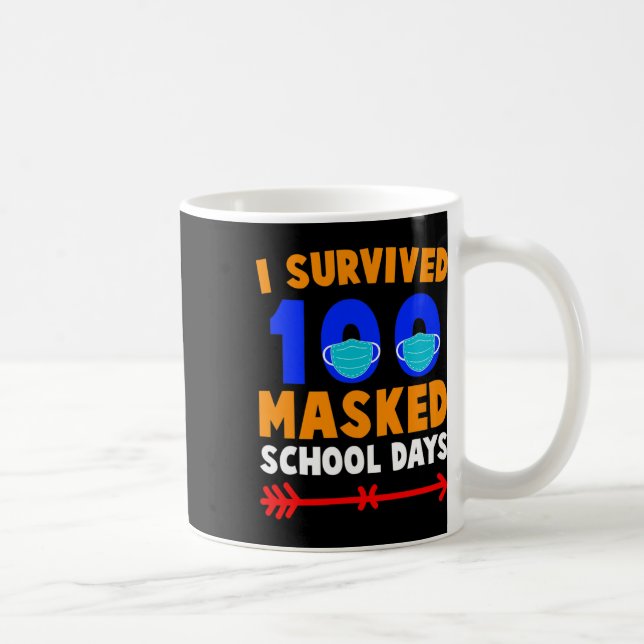 Skoldagen jag Överlevt 100 dagar i Mask School Kaffemugg (Höger)