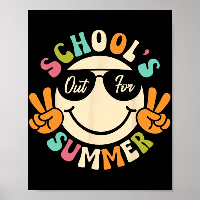 Skoldagen Studenten Groovy Skolor ut till Su Poster (Framsidan)