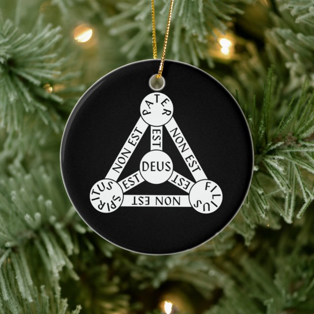 Skölden av trefaldighetsbeteckningen julgransprydnad keramik (Träd)