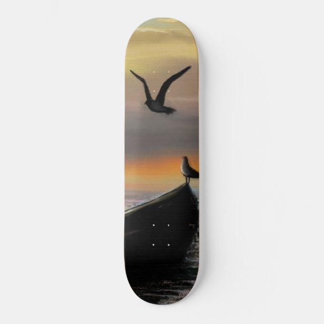 Sköldhet - vattenfärg mini skateboard bräda 18,5 cm (Framsida)