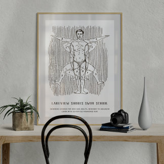 Skoldiagram för Vintage eller Simma Poster