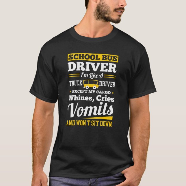 Skoldistriktsförare Gult Shuttle Buss Drivers T Shirt (Framsida)