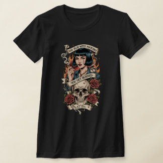 Sköldkatt tatuering Vintage Americana T Shirt