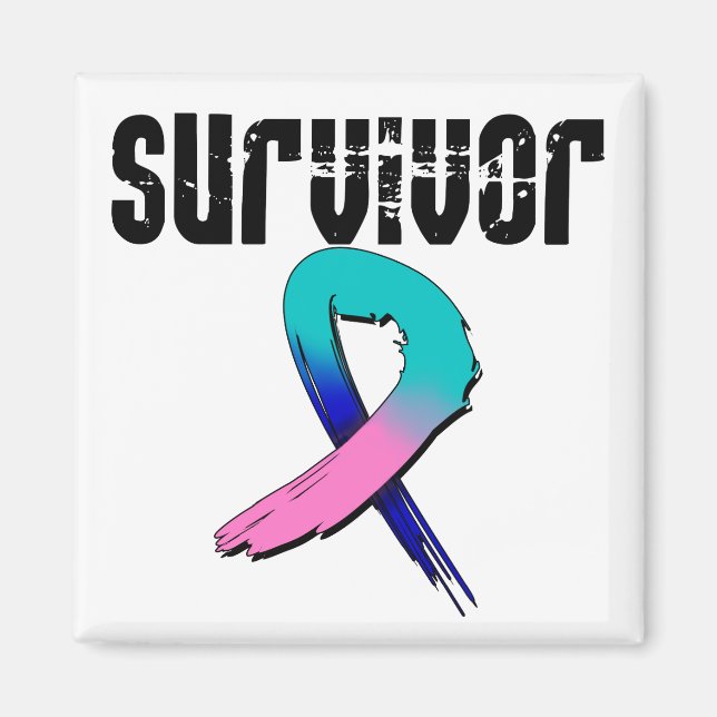 sköldkörtelcancer SURVIVOR Magnet (Framsidan)
