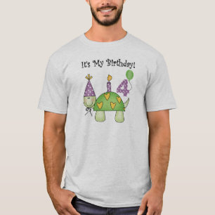 Sköldpadda4e födelsedagen t-shirt