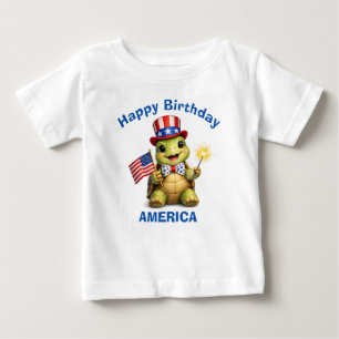 Sköldpadda (3b) Patriotisk barn t-shirt