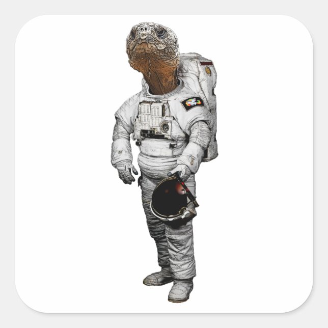 Sköldpadda Astronaut Klistermärke (Framsida)