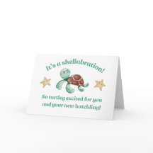 Sköldpadda Baby Shower Kort