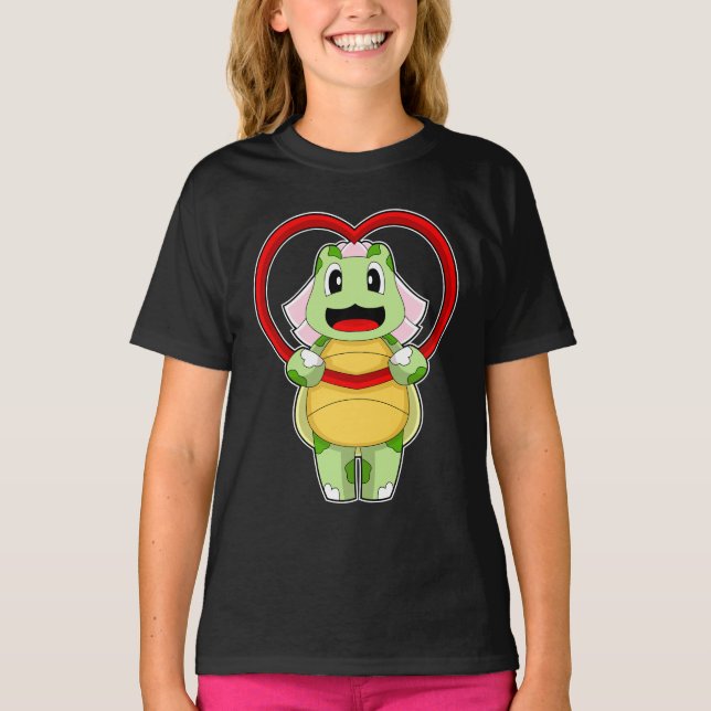 Sköldpadda Brud Hjärtan Bröllop T Shirt (Framsida)