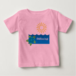 Sköldpadda Chillaxing Design - Baby Fin Jersey T-S T Shirt