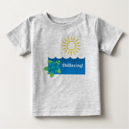 Sköldpadda Chillaxing Design - Baby Fin Jersey T-S T Shirt