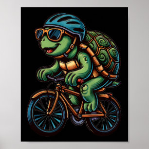Sköldpadda Cykling Älskare Cykel Cyklist Cykeltur  Poster