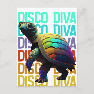 Sköldpadda Disco Diva Vykort