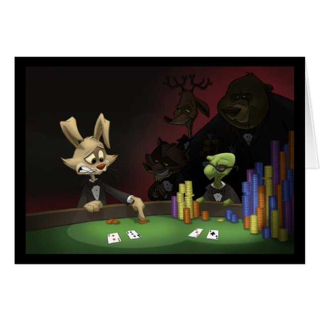 Sköldpadda- & Harekort (tom insida) Hälsningskort (Framsidan Horizontal)