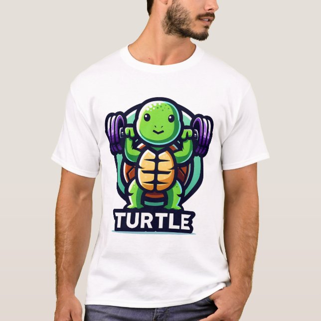 Sköldpadda hukar roligt t shirt (Framsida)