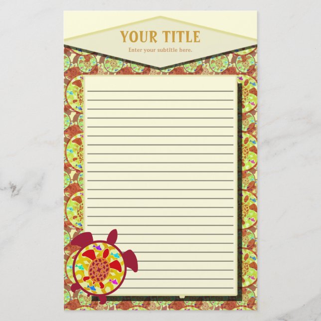 Sköldpadda inom sköldpadda fodrad brevpapper (Framsida)
