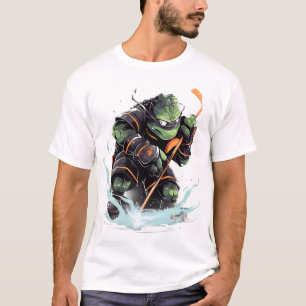 Sköldpadda Ishockeyspelare Hockeyklubba Målvakt Ko T Shirt