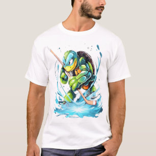 Sköldpadda Ishockeyspelare Hockeyklubba Målvakt T Shirt