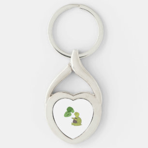 Sköldpadda Kopiera Kopiera Kopiera Kopiera Kopiera Twisted Heart Silverfärgad Nyckelring