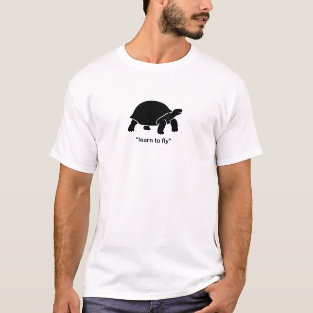 sköldpadda lär sig att flyga t shirt (Framsida)