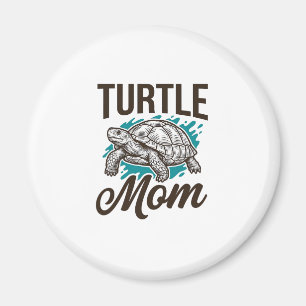 Sköldpadda Mamma Vintage Gravyr Vektor Design_1 Magnet