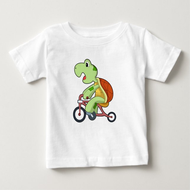 Sköldpadda med cykel t shirt (Framsida)