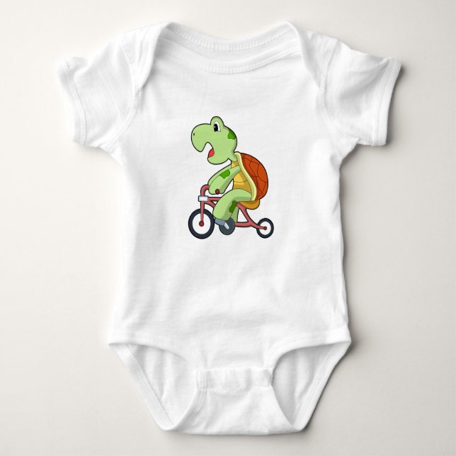 Sköldpadda med cykel t shirt (Framsida)