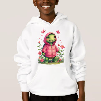 Sköldpadda Med Rosa Typ Av Hoodie T Shirt