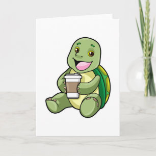 Sköldpadda med skal & kaffe att ta med kort
