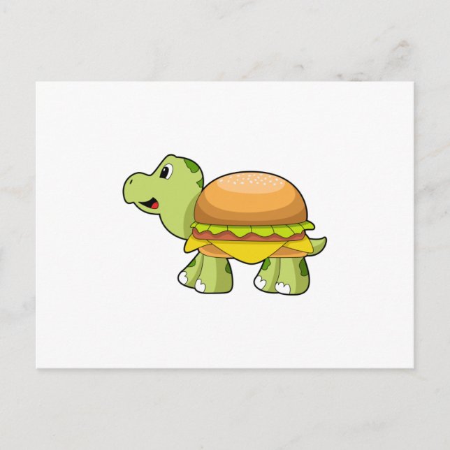 Sköldpadda med skal som hamburgare.PNG Vykort (Framsida)