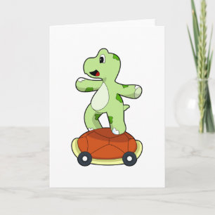 Sköldpadda med skal som skateboard kort