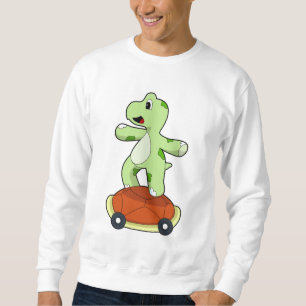 Sköldpadda med skal som skateboard lång ärmad tröja