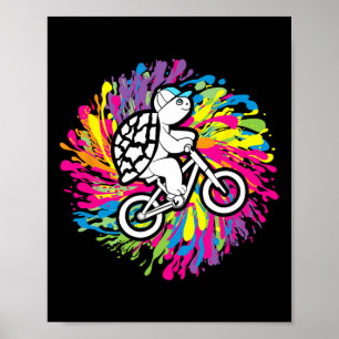 Sköldpadda Mtb Cykling Mountainbike Älskare Sköldp Poster