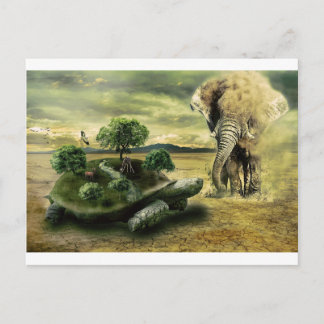 SKÖLDPADDA OCH ELEFANT VYKORT