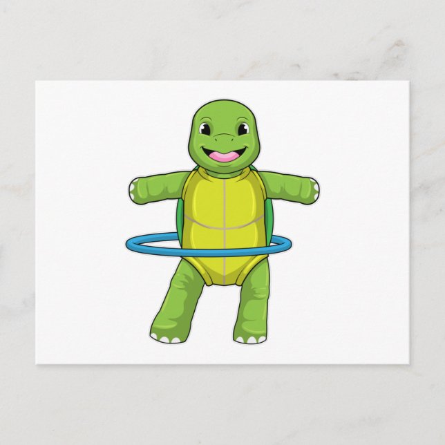 Sköldpadda på Fitness med Fitness-däck Vykort (Framsida)